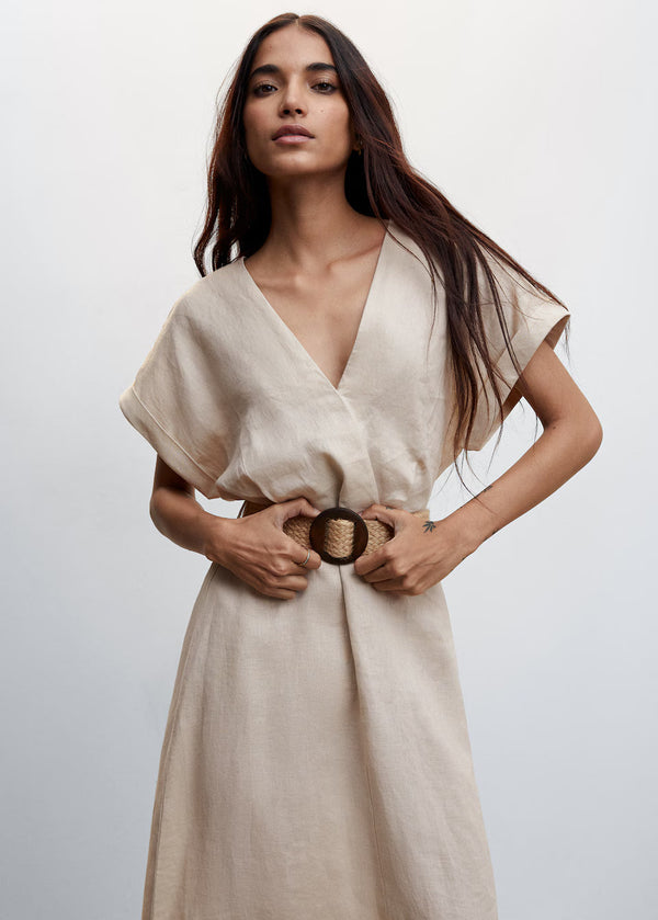 Linen Belted Dress