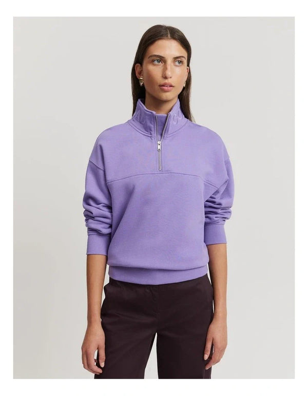 Zip Collar Sweat Top