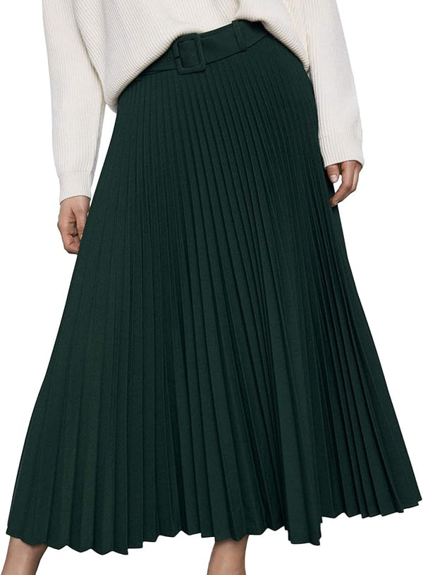 Fully Pleated Midi Skirt