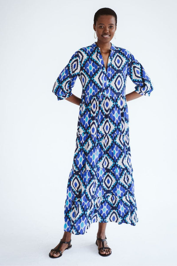 Maxi Tiered Jaipur Saffire Dress